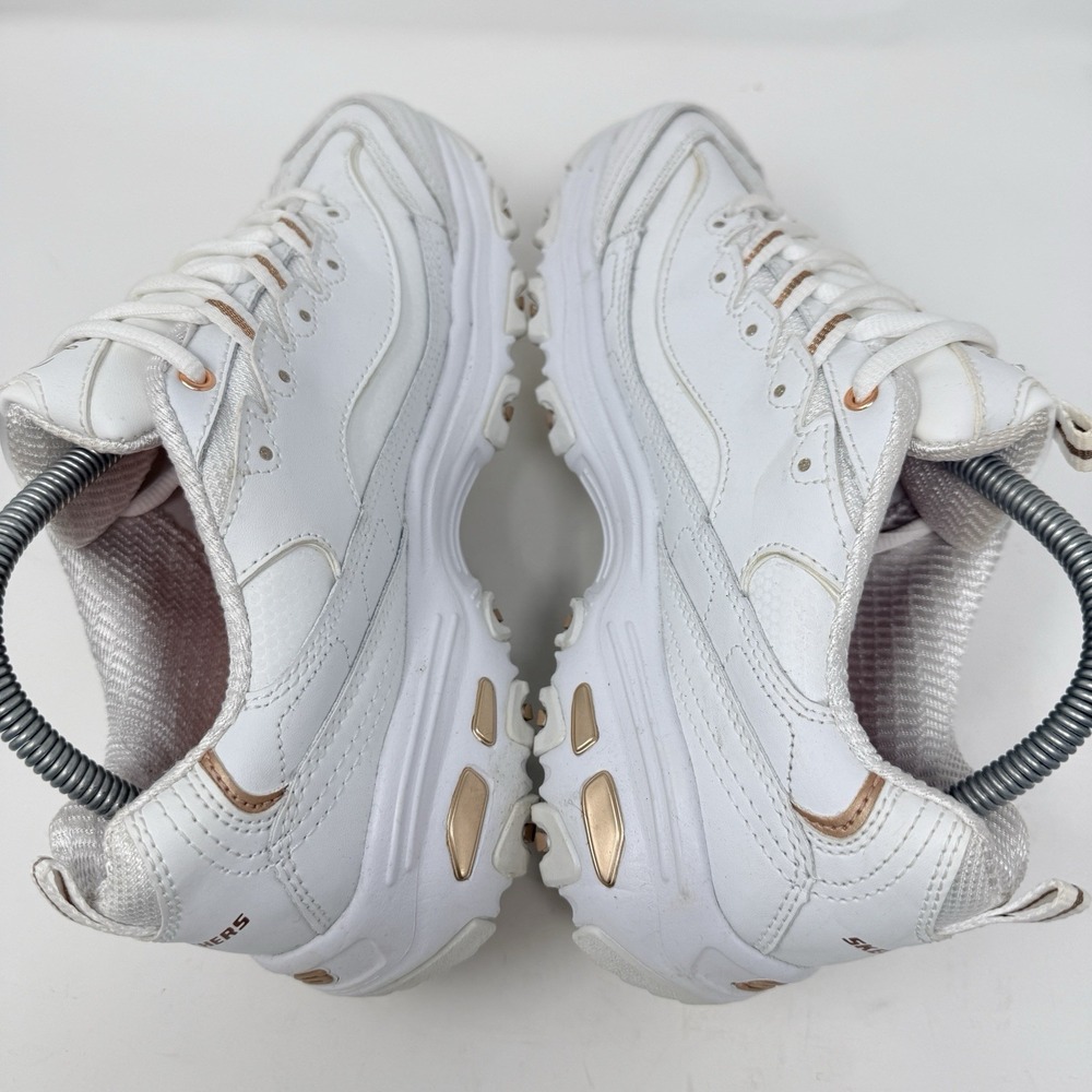 Skechers D'Lites Fresh Start Womens Size 8.5 White Rose Gold Running Shoes 11931 - Picture 5 of 10